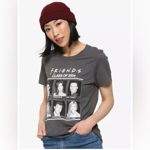 “Friends” TV Show Series Charcoal Colored Yearbook Graphic Tee Shirt In Size 2XL